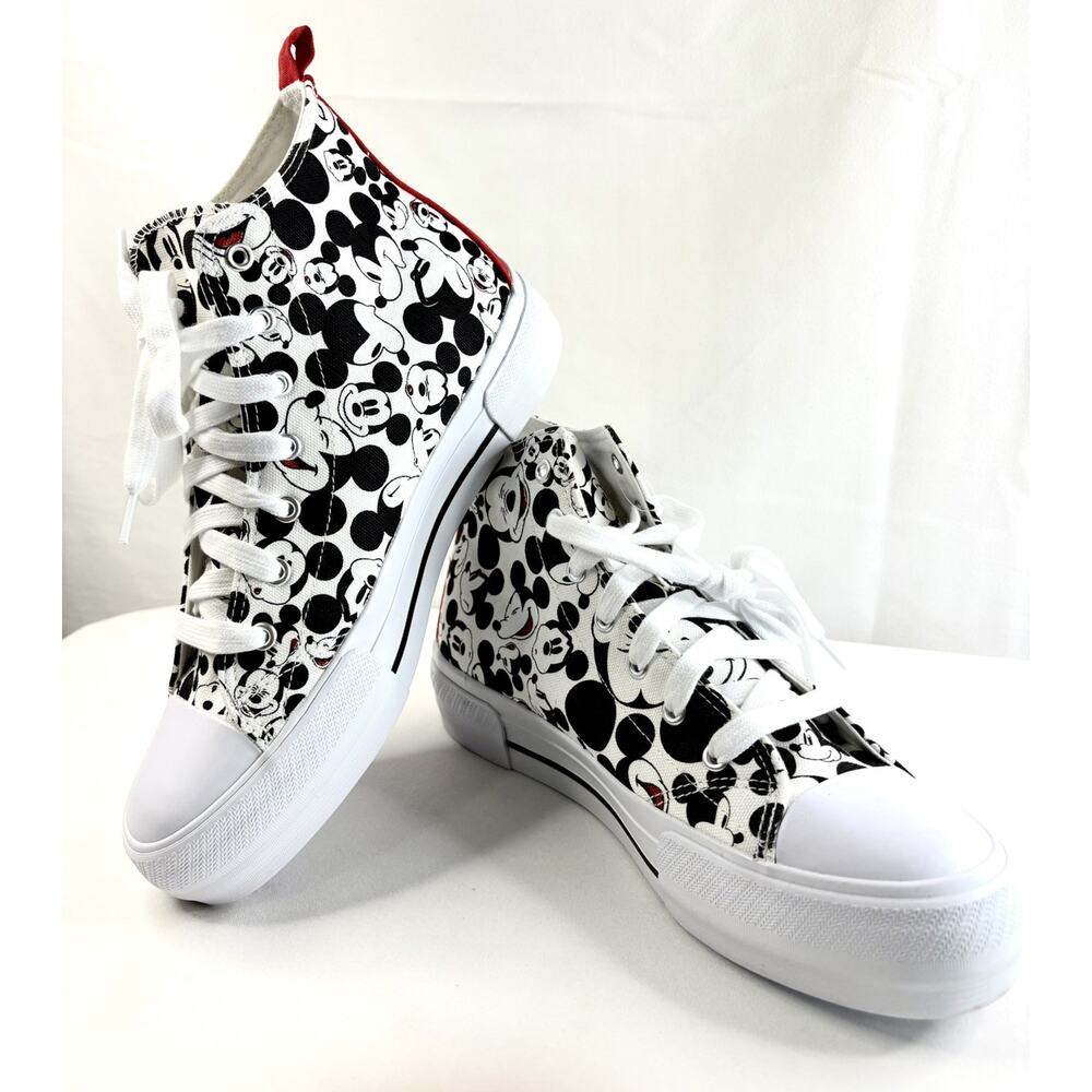 New Disney Women's Size 10 Mickey Mouse High-Top Lace-Up Sneakers